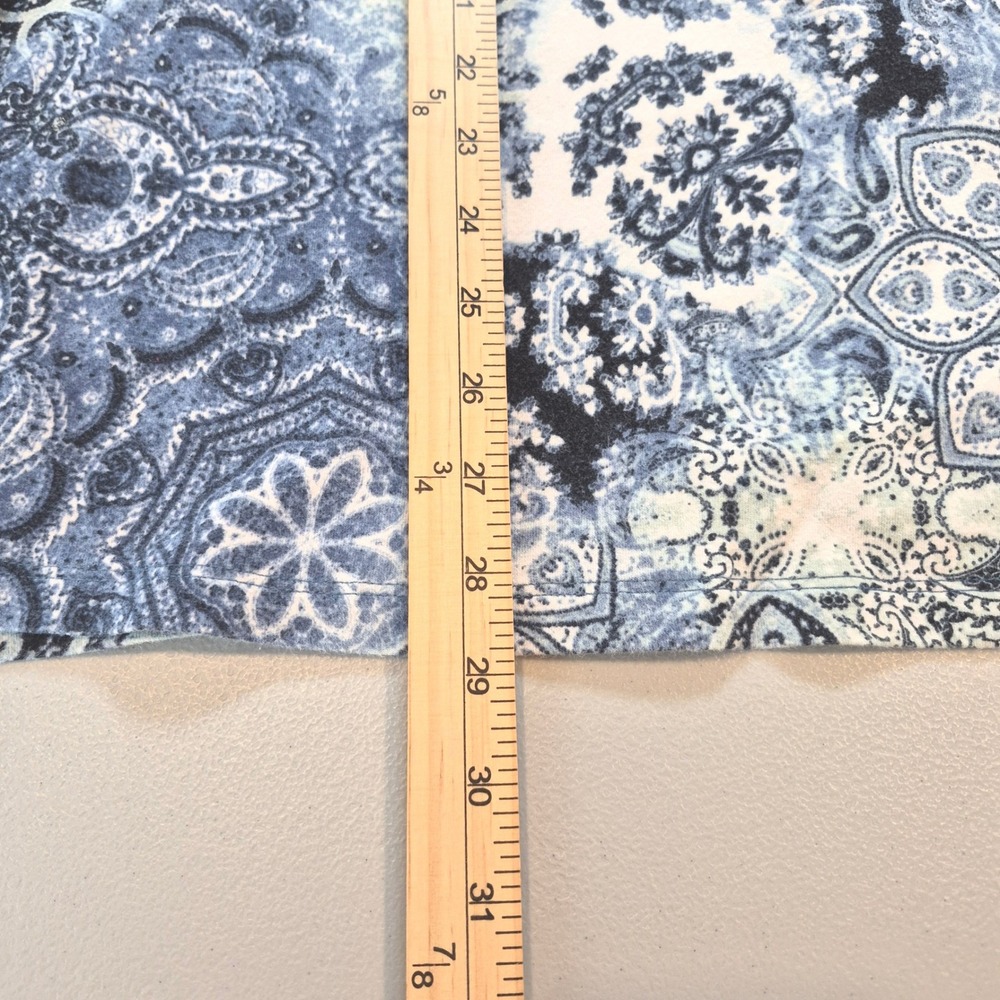 Catherines 3X Blue Medallion Paisley Print Top Plus Sz 26/28W Boho Peasant Knit - Picture 11 of 11